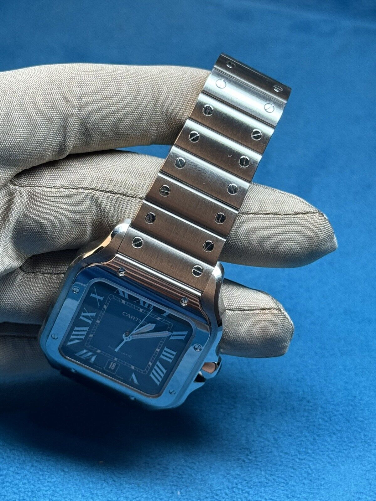 2021 Cartier Large Santos 40mm Blue Dial WSSA0030 Stainless Steel - B/P