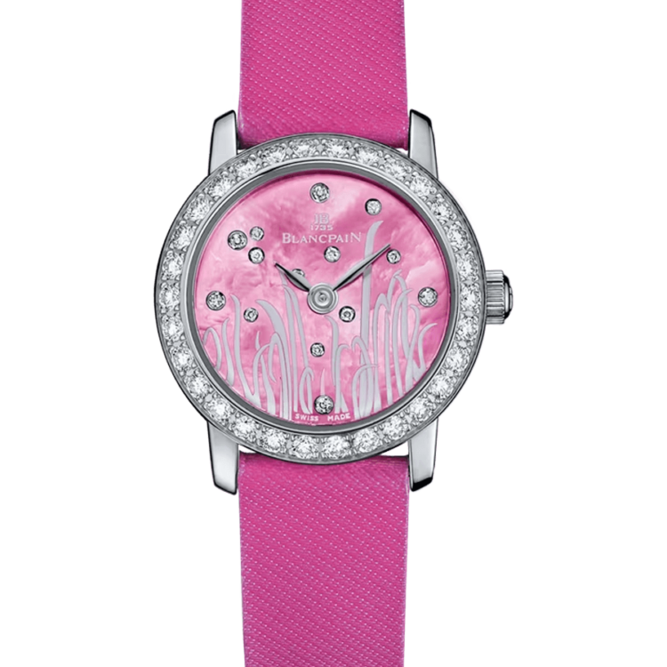 Blancpain Ladybird Ultraplate Pink Mother of Pearl Satin Diamond Ladies Watch - 0062 1954G 52A