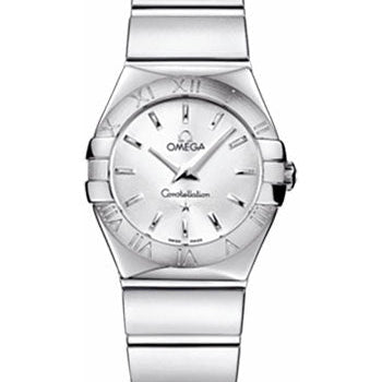 Omega Ladies Constellation Polished Quartz Watch - 24 mm Polished Steel Case - Silver Dial - Steel Bracelet - 123.10.24.60.02.002