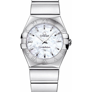 Omega Ladies Constellation Polished Quartz Watch - 24 mm Polished Steel Case - Mother-Of-Pearl Dial - Steel Bracelet - 123.10.24.60.05.002