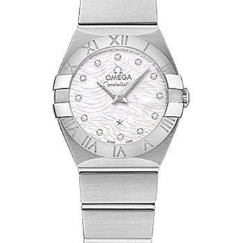Omega Constellation Quartz Watch - 24 mm Steel Case - Mother-Of-Pearl Diamond Dial - 123.10.24.60.55.004