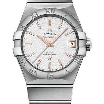 Omega Constellation Co-Axial Watch - 38 mm Steel Case - White -Silvery Dial - 123.10.38.21.02.002
