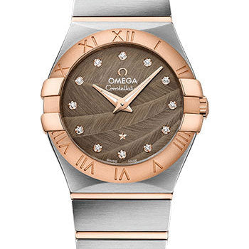 Omega Constellation Quartz - 27 mm Steel And Red Gold Case - Brown Dial - 123.20.27.60.63.003
