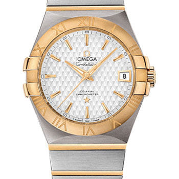 Omega Constellation Co-Axial Watch - 35 mm Steel Case - Yellow Gold Bezel - Silver Dial - Yellow Gold Bracelet - 123.20.35.20.02.006