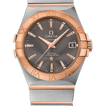 Omega Constellation Co-Axial Watch - 35 mm Steel Case - 18K Red Gold Bezel - Grey Dial - 123.20.35.20.06.002