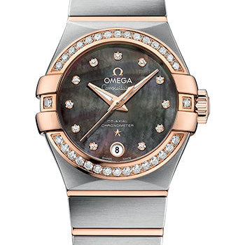 Omega Constellation Co-Axial Tahiti Watch - 27 mm Steel And Red Gold Case - Tahiti Mother-Of-Pearl Diamond Dial - 123.25.27.20.57.006