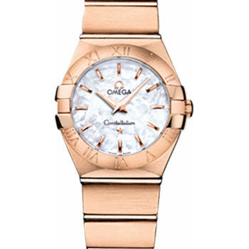 Omega Ladies Constellation Quartz Watch - 24 mm Brushed Red Gold Case - Mother-Of-Pearl Dial - 123.50.24.60.05.001