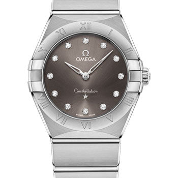 Omega Constellation Manhattan Quartz Watch - 28 mm Steel Case - Grey Diamond Dial - 131.10.28.60.56.001