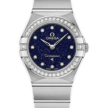 Omega Constellation Quartz - 25 mm Steel Case - Diamond Bezel - Blue Glass Diamond Dial - 131.15.25.60.53.001