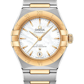 Omega Constellation Manhattan Co-Axial Master Chronometer Watch - 29 mm Steel And Yellow Gold Case - Mother-Of-Pearl Dial - 131.20.29.20.05.002