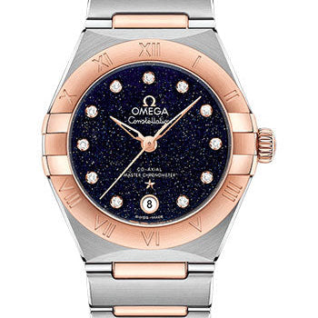 Omega Constellation Omega Co-Axial Master Chronometer - 29 mm Steel And Sedna Gold Case - Blue Glass Diamond Dial - 131.20.29.20.53.002