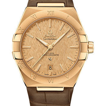 Omega Constellation OMEGA Co-Axial Master Chronometer - 39 mm Yellow Gold Case - Champagne Dial - Brown Leather Strap - 131.53.39.20.08.001