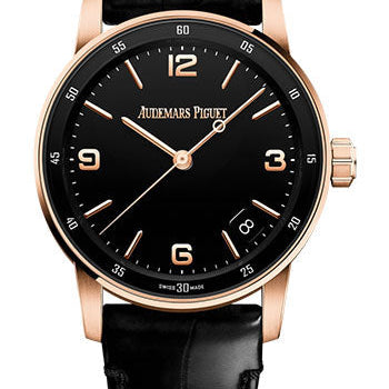 Audemars Piguet Code 11.59 by Audemars Piguet - Chronograph - 41mm Pink Case - Black Dial - Black Alligator Strap - 15210OR.OO.A002CR.01