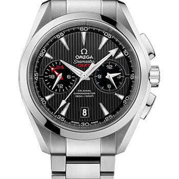 Omega Seamaster Aqua Terra 150 M Co-Axial GMT Chronograph 43 mm Watch - 43 mm Steel Case - Grey Dial - 231.10.43.52.06.001