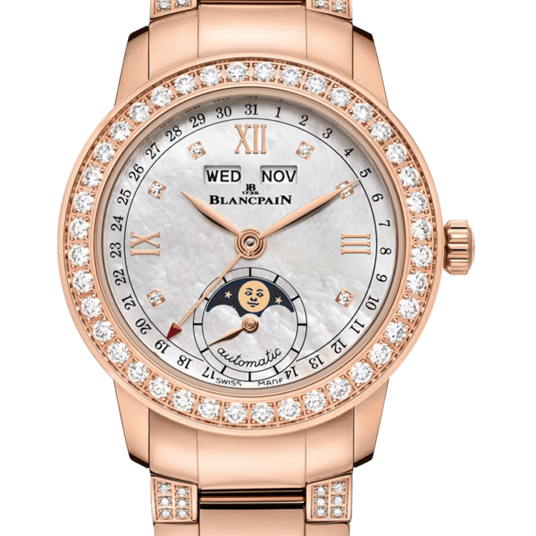 Blancpain Ladybird Quantieme Complet Red Gold Diamond Ladies Watch - 2360 2991A 89A