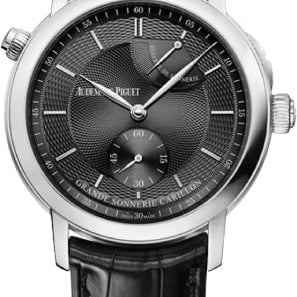 Audemars Piguet Jules Audemars Grande Sonnerie Carillon 39mm Black Guilloche Index Platinum Leather | 26344PT.OO.D002CR.02