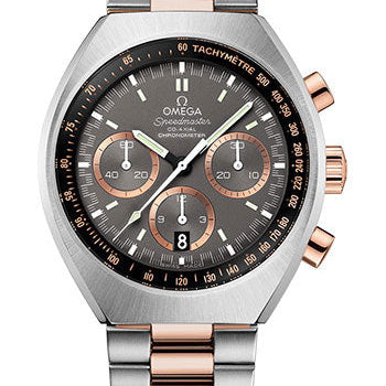 Omega Speedmaster Mark II Co-Axial Chronograph Watch - 42.4 mm Steel - Sedna Gold Case - Grey Dial - Steel And Sedna Gold Bracelet - 327.20.43.50.01.001
