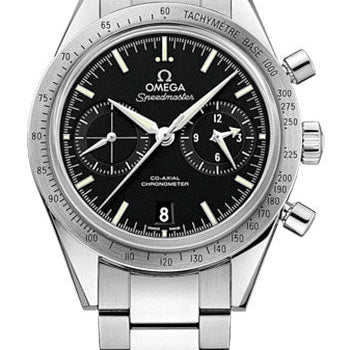 Omega Speedmaster '57 Omega Co-Axial Chronograph Watch - 41.5 mm Steel Case - Brushed Bezel - Black Dial - 331.10.42.51.01.001