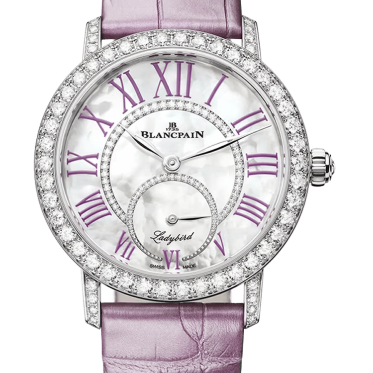 Blancpain Ladybird Colors Lilac White Gold Diamond Alligator Ladies Watch - 3661 1954 55B