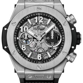 Hublot Big Bang Unico Titanium Watch - 44 mm - Black Skeleton Dial - Black Rubber Strap-421.NX.1170.RX