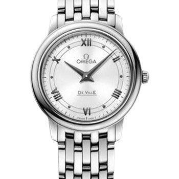 Omega De Ville Prestige Quartz Watch - 27.4 mm Steel Case - White Dial - 424.10.27.60.04.001