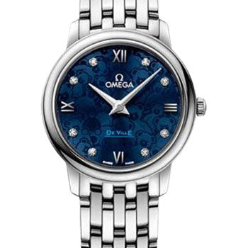 Omega De Ville Prestige Quartz Orbis Watch - 27.4 mm Steel Case - Blue Dial - 424.10.27.60.53.003