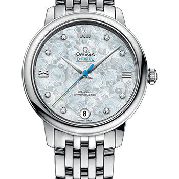 Omega De Ville Prestige Co-Axial Orbis Watch - 32.7 mm Steel Case - Mother-Of-Pearl Dial - 424.10.33.20.55.004
