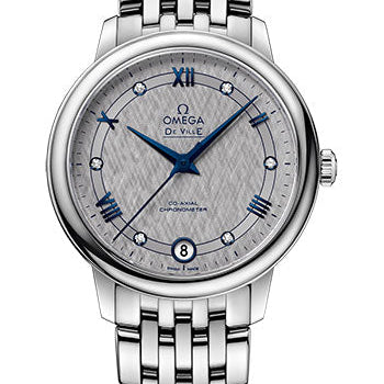 Omega De Ville Prestige Co-Axial Watch - 32.7 mm Steel Case - Grey Dial - 424.10.33.20.56.002