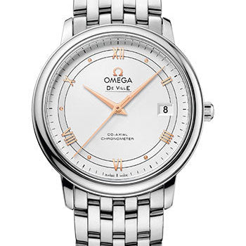 Omega De Ville Prestige Co-Axial Watch - 36.8 mm Steel Case - Silver Dial - 424.10.37.20.02.002