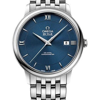 Omega De Ville Prestige Co-Axial Watch - 39.5 mm Steel Case - Blue Dial - 424.10.40.20.03.001