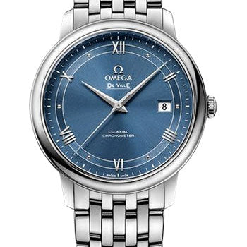 Omega De Ville Prestige Co-Axial Watch - 39.5 mm Steel Case - Blue Dial - 424.10.40.20.03.002