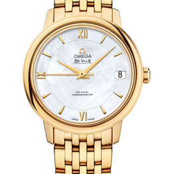 Omega De Ville Prestige Co-Axial Watch - 32.7 mm Yellow Gold Case - Mother-Of-Pearl Dial - 424.50.33.20.05.001