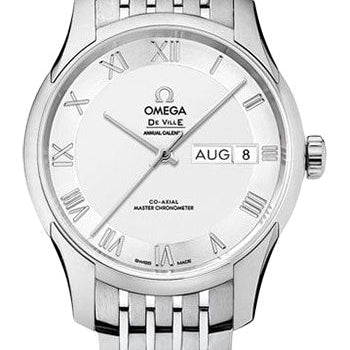 Omega De Ville Hour Vision Co-Axial Master Chronometer Annual Calendar Watch - 41 mm Steel Case - Two-Zone -Silver Dial - 433.10.41.22.02.001