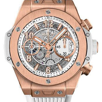 Hublot Big Bang Unico King Gold White 42mm Watch - 42 mm - White Skeleton Dial-441.OE.2010.RW