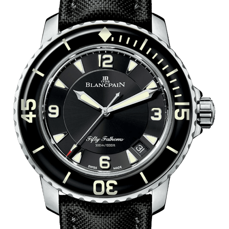 Blancpain Fifty Fathoms Automatique Steel Black Canvas Men's Watch - 5015 1130 52A