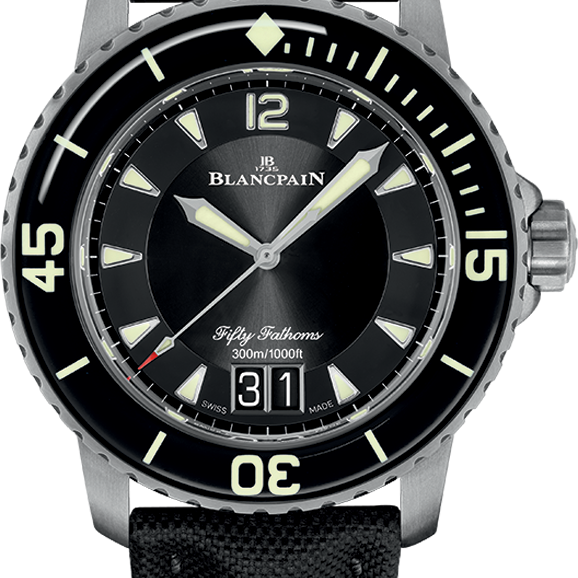 Blancpain Fifty Fathoms Grande Date Black Sail-Canvas Men's Watch - 5050 12B30 B52A