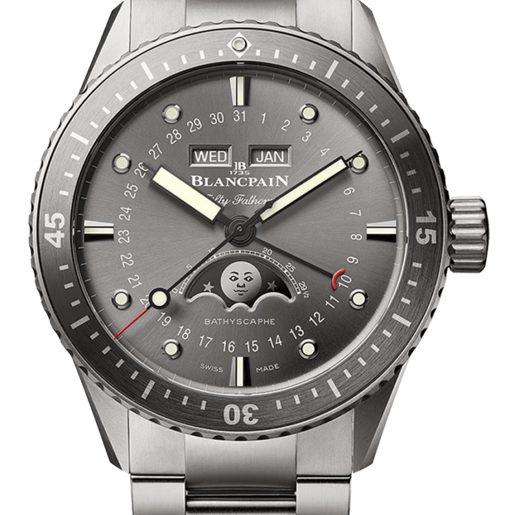Blancpain Fifty Fathoms Bathyscaphe Quantieme Complet Phases de Lune Men's Watch - 5054 1210 98S