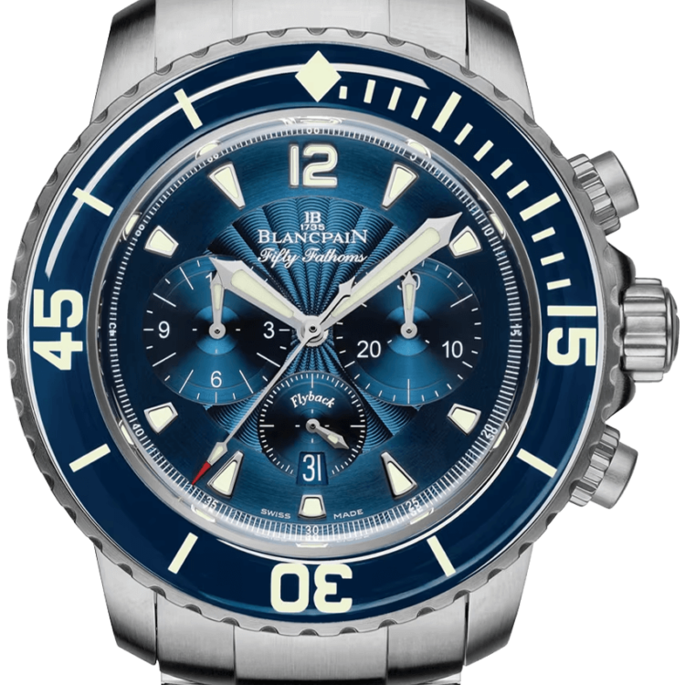 Blancpain Fifty Fathoms Chronographe Flyback Steel Blue Dial Men's Watch - 5085FB 1140 71B