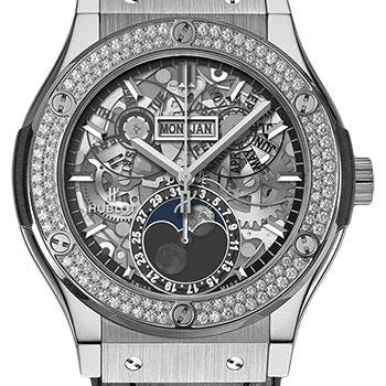 Hublot Classic Fusion Aerofusion Moonphase Titanium Diamonds Watch-517.NX.0170.LR.1104