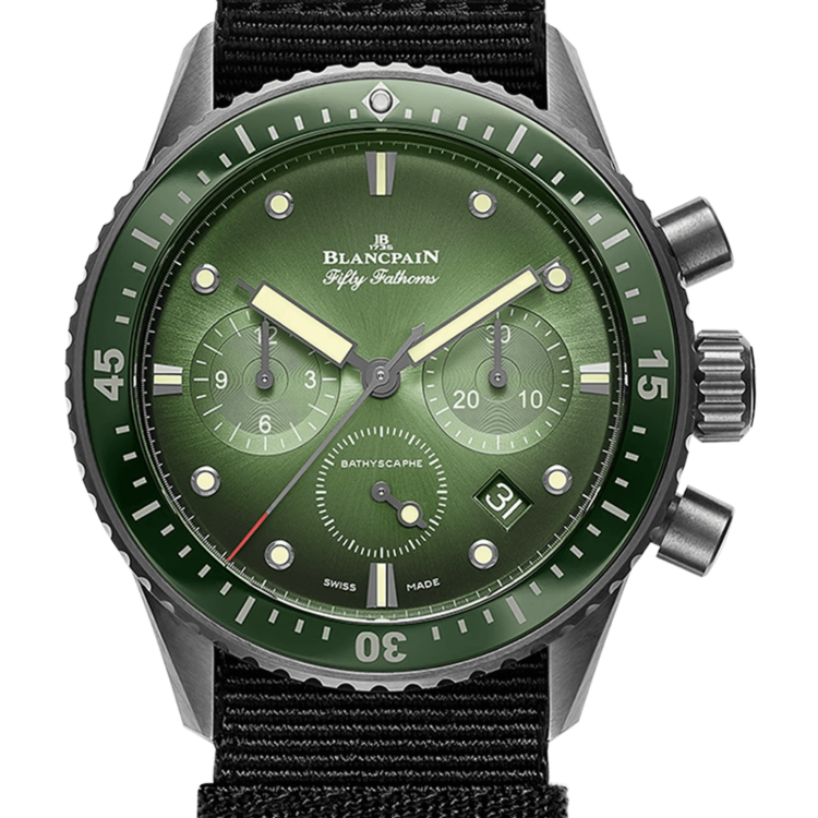 Blancpain Fifty Fathoms Bathyscaphe Tropical Green Chronographe Flyback Men's Watch - 5200 0153 NABA