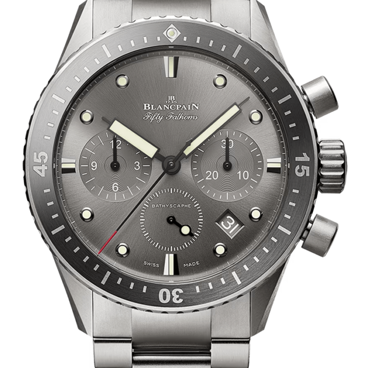 Blancpain Fifty Fathoms Bathyscaphe Chronographe Flyback Grey Titanium Men's Watch - 5200 1210 98S