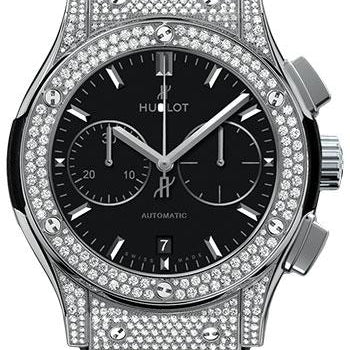 Hublot Classic Fusion Chronograph Titanium Pave' Watch-521.NX.1171.LR.1704