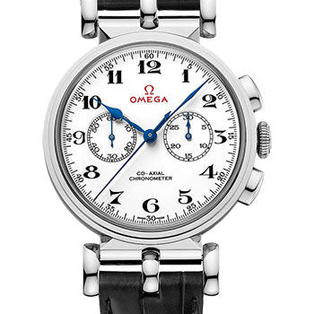 Omega Specialities Olympic Official Timekeeper - 38 mm White Gold Case - Lacquered White Dial - Black Leather Strap Limited Edition of 188 - 522.53.38.50.04.001