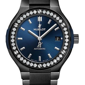 Hublot Classic Fusion Ceramic Blue Diamonds Watch-568.CM.7170.CM.1204