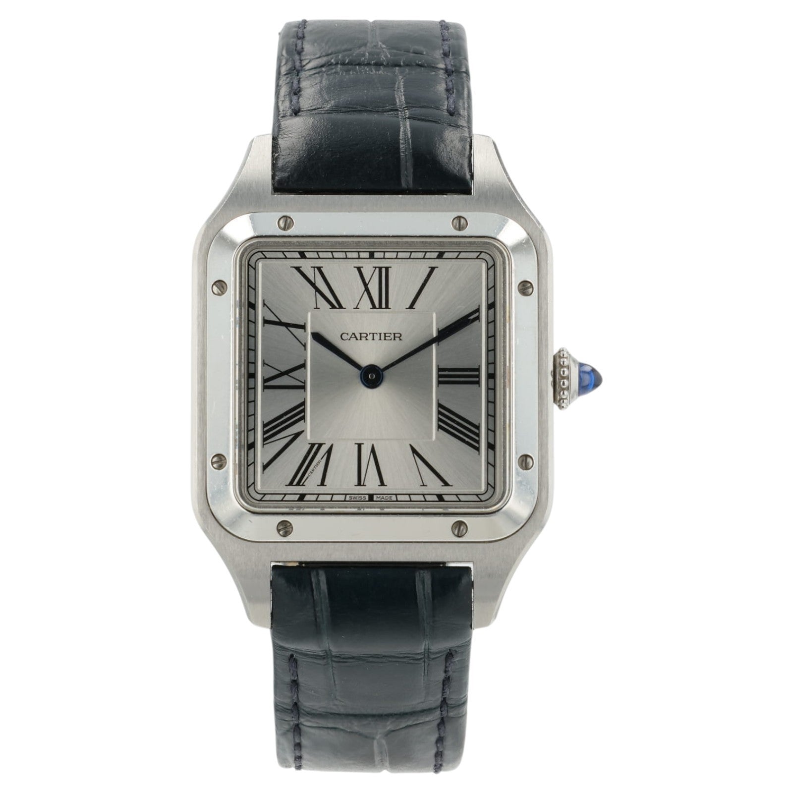 Cartier Santos Dumont Silver Dial Stainless Steel 31mm Quartz Mens WSSA0022