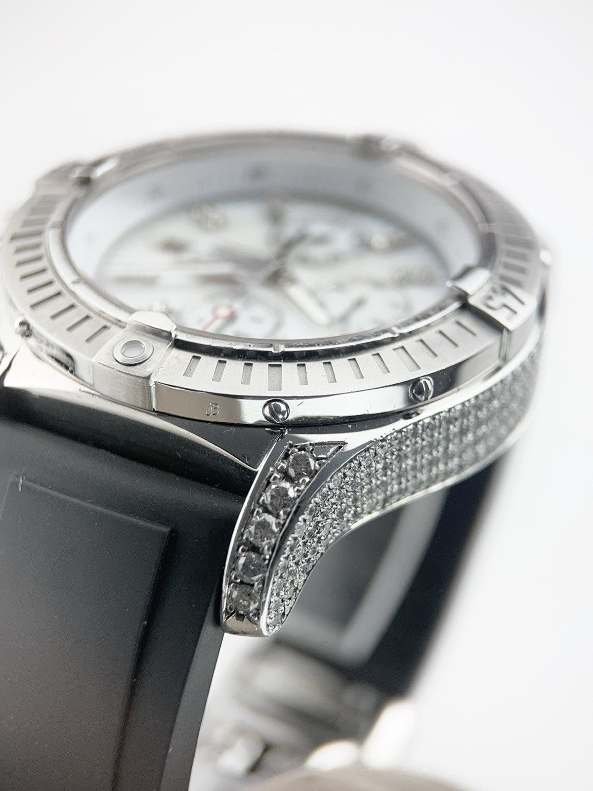 Breitling Super Avenger Steel MOP Dial Diamonds 48mm Automatic Mens Watch A13370