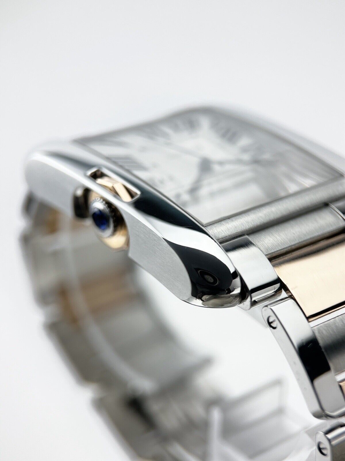 Cartier Tank Anglaise XL W5310006 Two Tone 18K Rose Gold & Steel Auto Watch