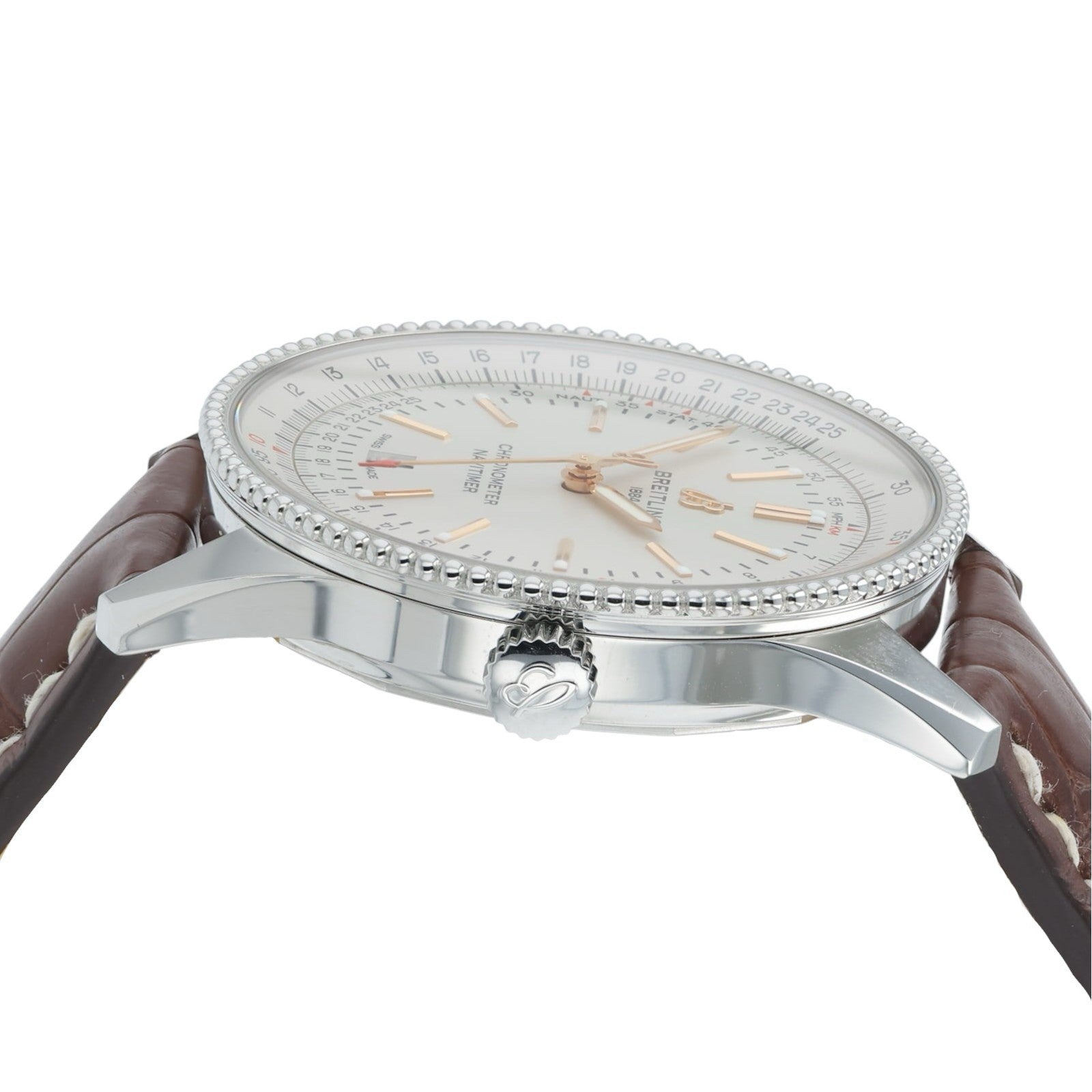 Breitling Navitimer Stainless Steel Silver Dial 41mm Automatic Mens Watch A17326
