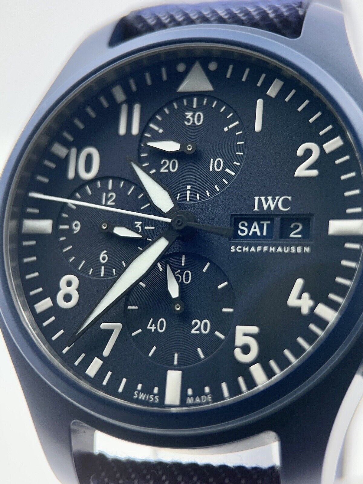 NEW 2024 IWC Pilot Top Gun Oceana Ceramic Blue 41mm Automatic Watch IW389404