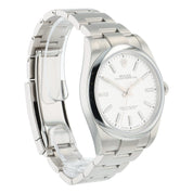 Rolex Oyster Perpetual 39 Stainless Steel White Dial 39mm Automatic Mens 114300
